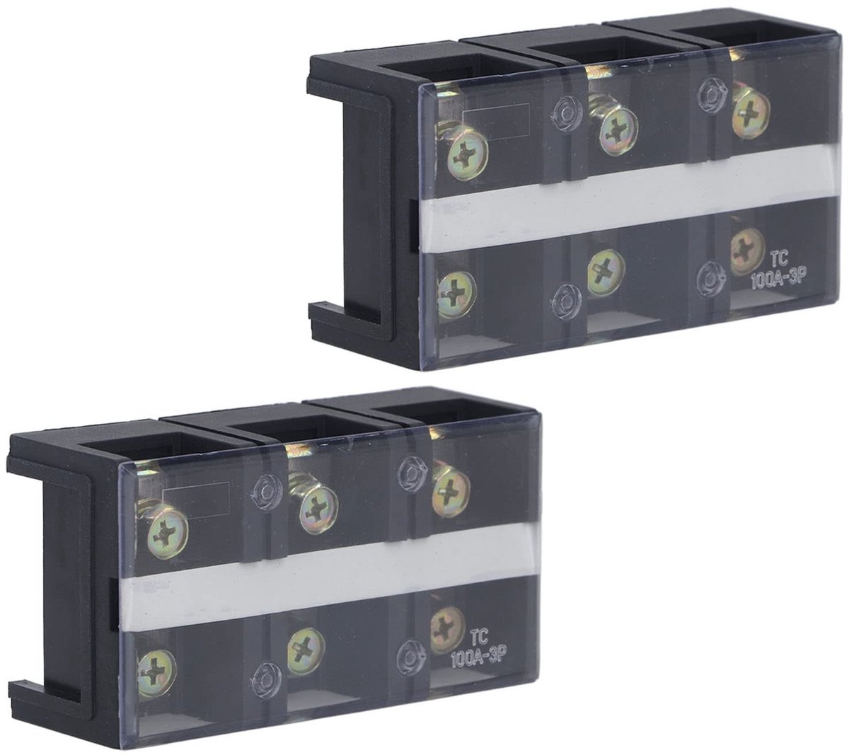 aladdien - Dubbele Rijen Terminal Strip - M6 - 600V - 100A - Deksel voor Verlichting - Elektrisch - Aansluitmateriaal - Geschikt voor diverse toepas..