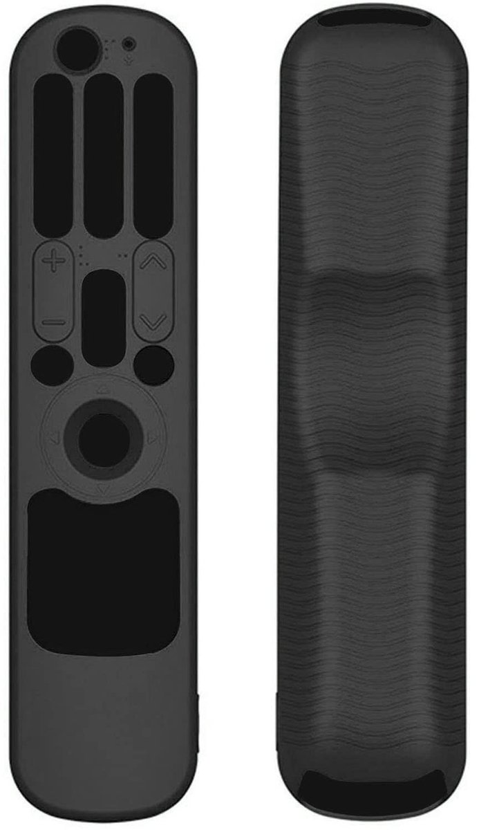 aladdien - Zachte Siliconen TV Afstandsbediening Beschermhoes - Antislip - Volledige Wrap Cover - Zwart - Bescherming - Geschikt voor MR21GC MR21N M..