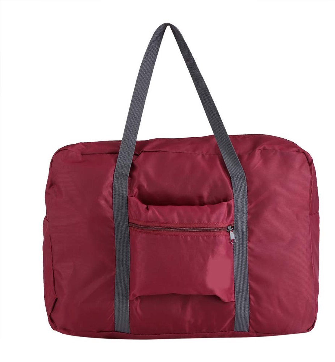 Allecto - Vouwbare Duffle Bag - Lichtgewicht Reistas - Voor Weekend Reizen - Wijnrood - Opberg Organizer - Ideaal voor Vrouwen - 48x32x15 cm