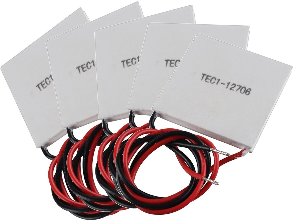 TEC1-12706 Thermo-elektrische Koelmodules - Peltier Koelsysteem, 12V, 60W, Set van 5