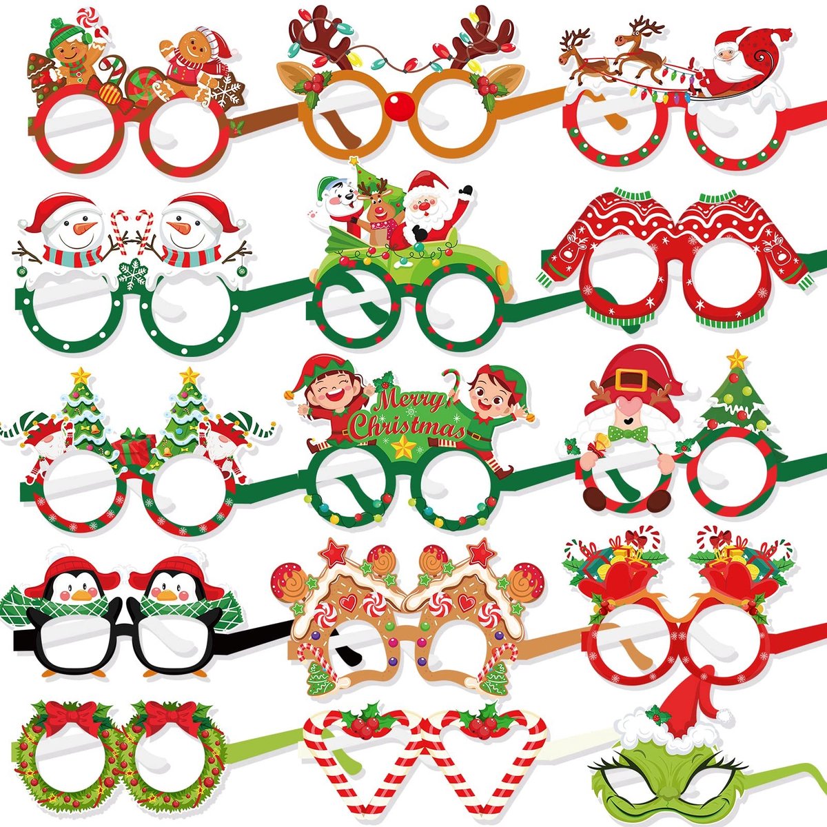 Allecto - Papieren Partybrillen - 30 Stuks - Grappige Fotobril voor Feesten - Geschikt voor Verjaardagen en Feestjes - Feestaccessoire - Foto Props...