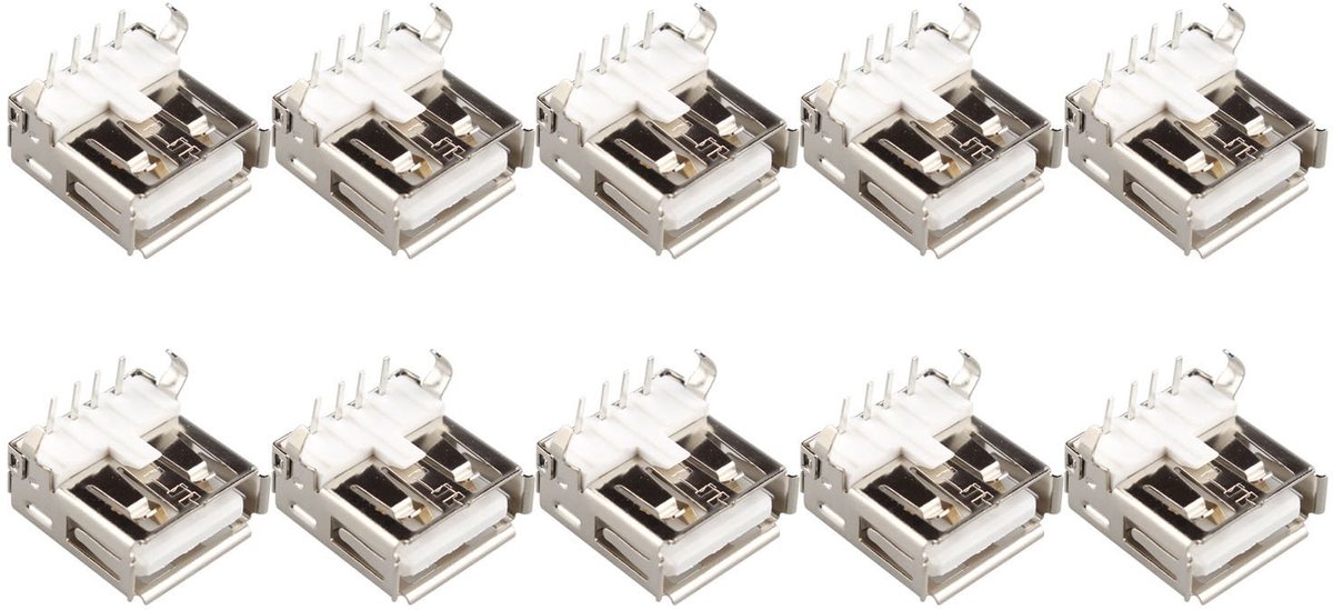 ONF3 - USB connector - 4-pin circuit board connector - 90 graden aansluiting - Zwart - Geschikt voor laptop en desktop - 10 stuks