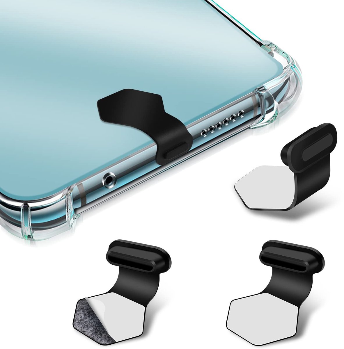 Allecto - Stofstekker - USB-C - Anti-stofkap - Zwart - Siliconen stofplug - Oplaadpoort bescherming - Geschikt voor smartphone en laptop