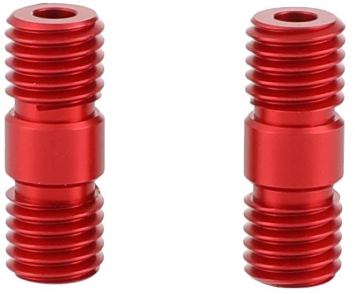 Allecto - Draadverlengingsconnector voor Railsteunsysteem - M12 Verbinding - Rood - 15mm Steun - 2 Stuks - Ideaal voor Camera Bevestigingen - Gesch..