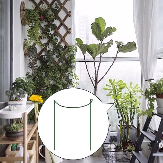 Set van 10 metalen halve plantsteunen voor tuinplanten, bloemen, tomaten en groenten (40 x 25 cm) van Merkloos — afbeelding 3
