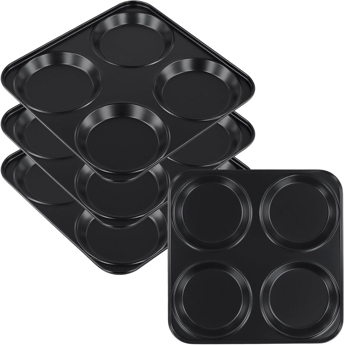Yorkshire Pudding Bakvorm met 4 Cup Holtes, Antiaanbaklaag voor Muffins, Brood en Gebak