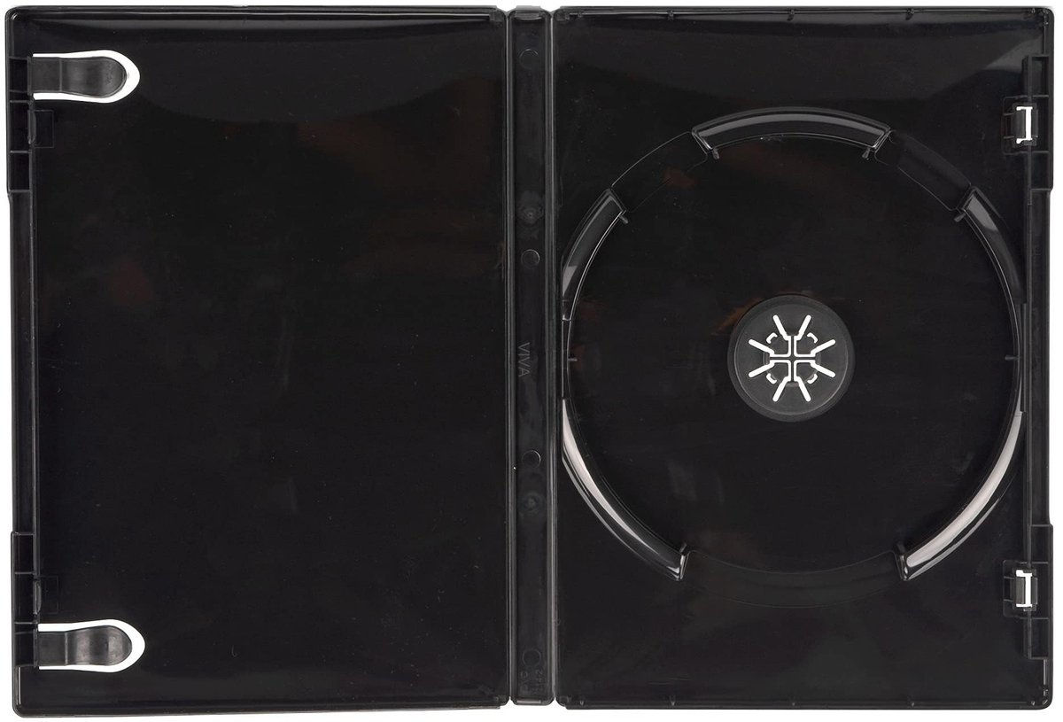 aladdien - DVD Case - Schijfopslag - 50 Stuks - Zwart - 14mm Rugbreedte - Geschikt voor 1 Schijf - Compact
