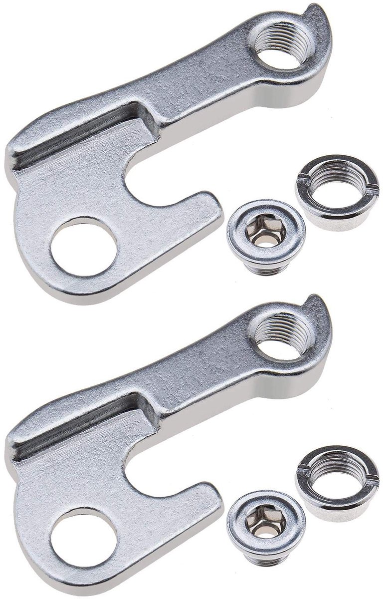 aladdien - 2 Stks Bike Achter Gear Mech Derailleur Hanger - Aluminium Fiets Onderdelen - Zilver - Vervanging voor Fietsen - Geschikt voor MTB