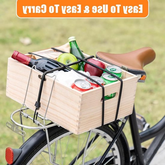 Set van 10 Verstelbare Elastische Bagage Tensioners met Haken - Stretch Rubber Expander Straps voor Tarpaulins, Fietsen en Motoren - Ideaal voor Camping en Autolading (30cm/60cm/100cm) — afbeelding 5
