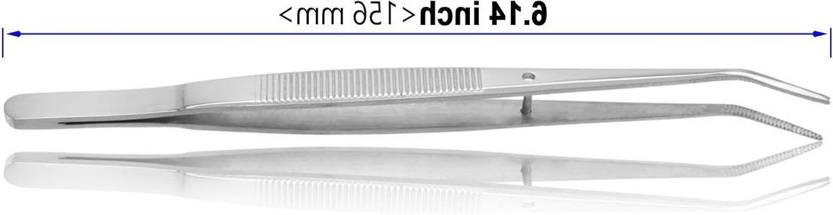 Set van 4 RVS Pincetten 15.5cm Gebogen voor Modelbouw, Naaien en Sieradenreparatie