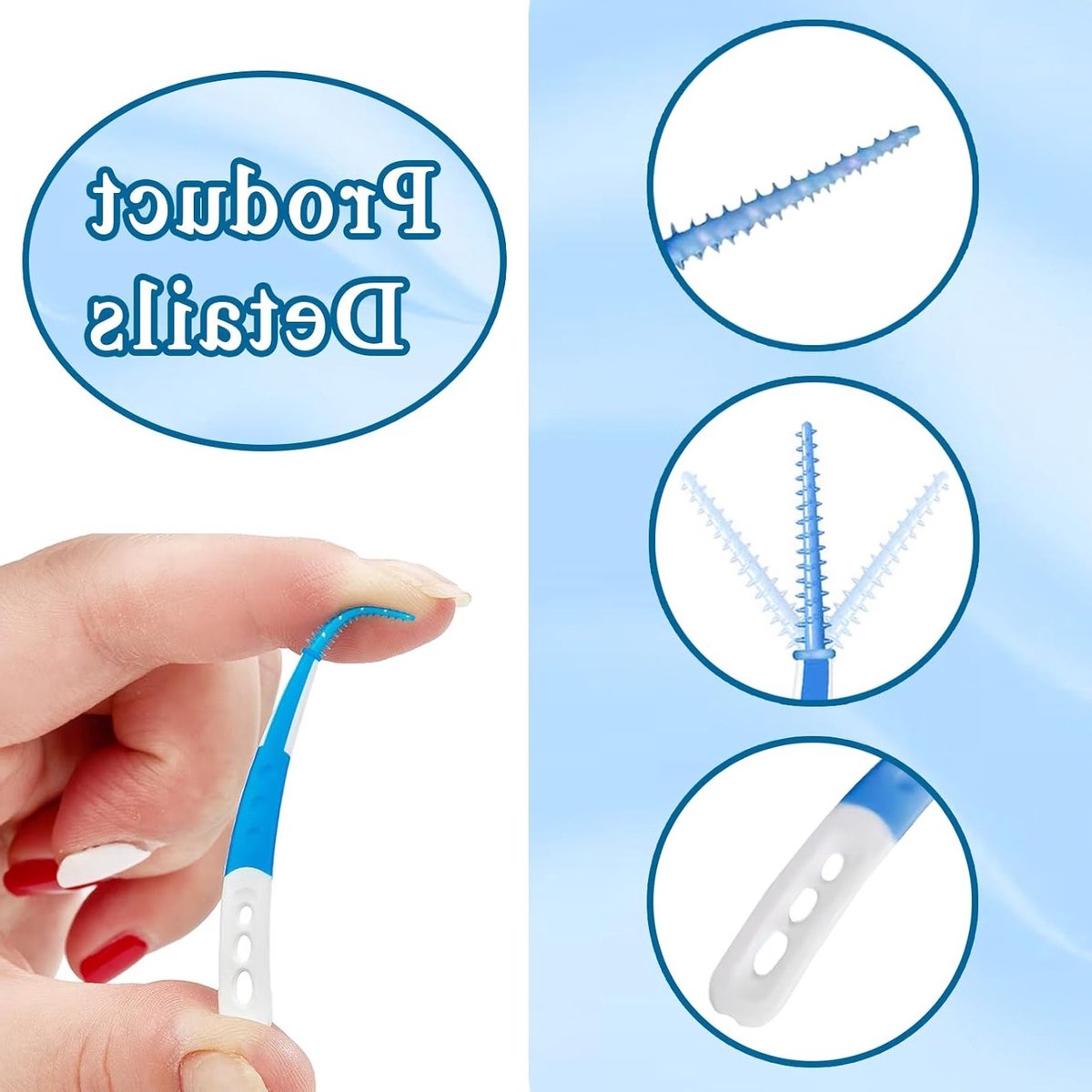 60 Stuks Silicone Interdentale Borstels en Tandenstokers voor Effectieve Mondhygiëne en Tandreiniging