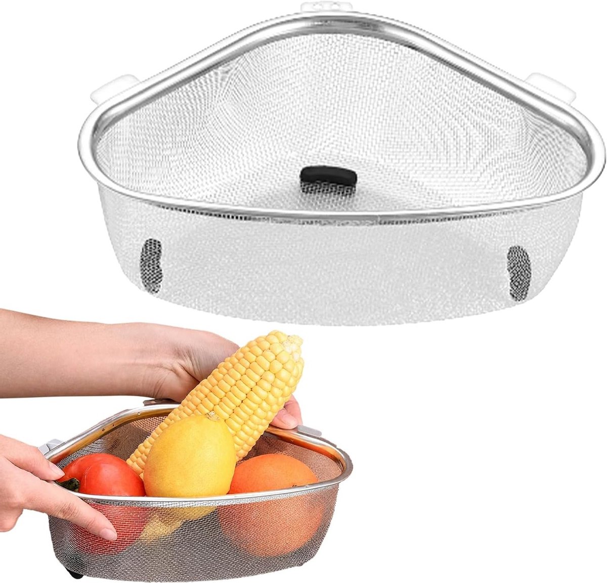 Multifunctionele Triangle Drain Basket voor Keuken, Afvoeren van Voedselresten, Keukenaccessoire, Filterfunctie