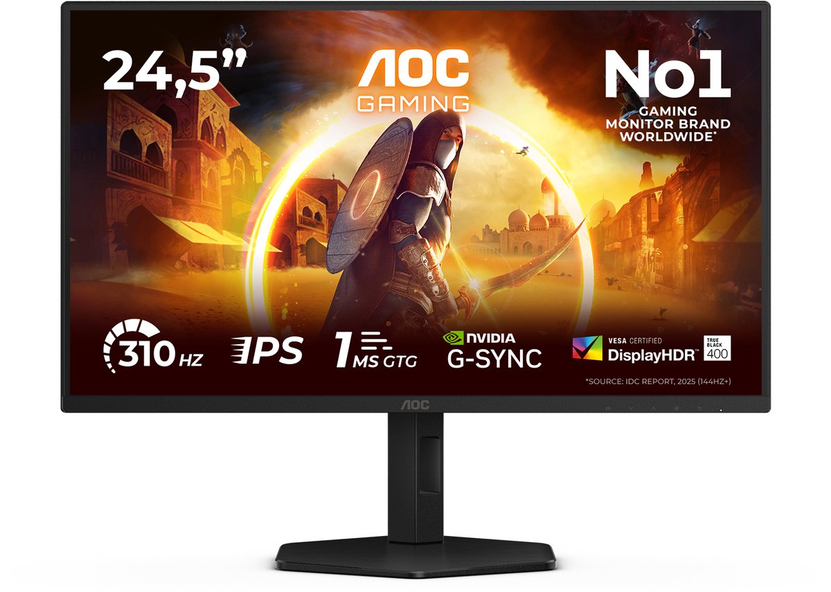 AOC G4 25G4SXU computer monitor 62,2 cm (24.5") 1920 x 1080 Pixels Full HD LED Zwart, Grijs