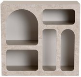 Vente-unique Sidetable met 5 nissen - Beige marmereffect - LUELA