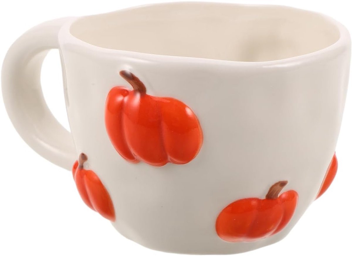 Herfst keramische mok met pompoen ontwerp, comfortabel handvat voor koffie en warme thee, perfect voor Halloween en de herfstperiode