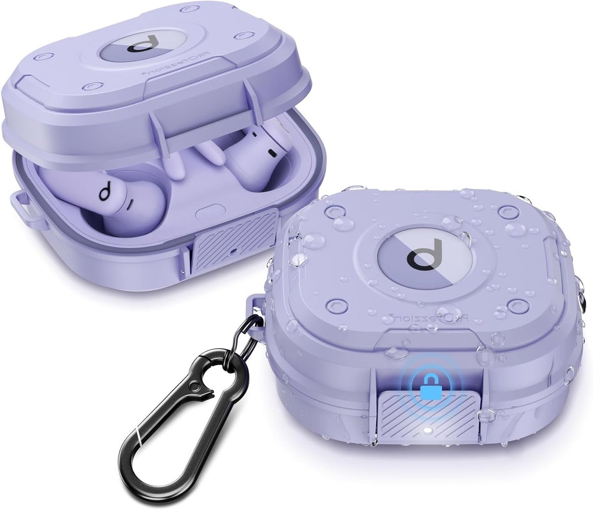 Hardcase voor Powerbeats Pro 2 - Volledige Bescherming met Veilige Sluiting - Hyper Purple, Ideaal voor Sport en Reizen