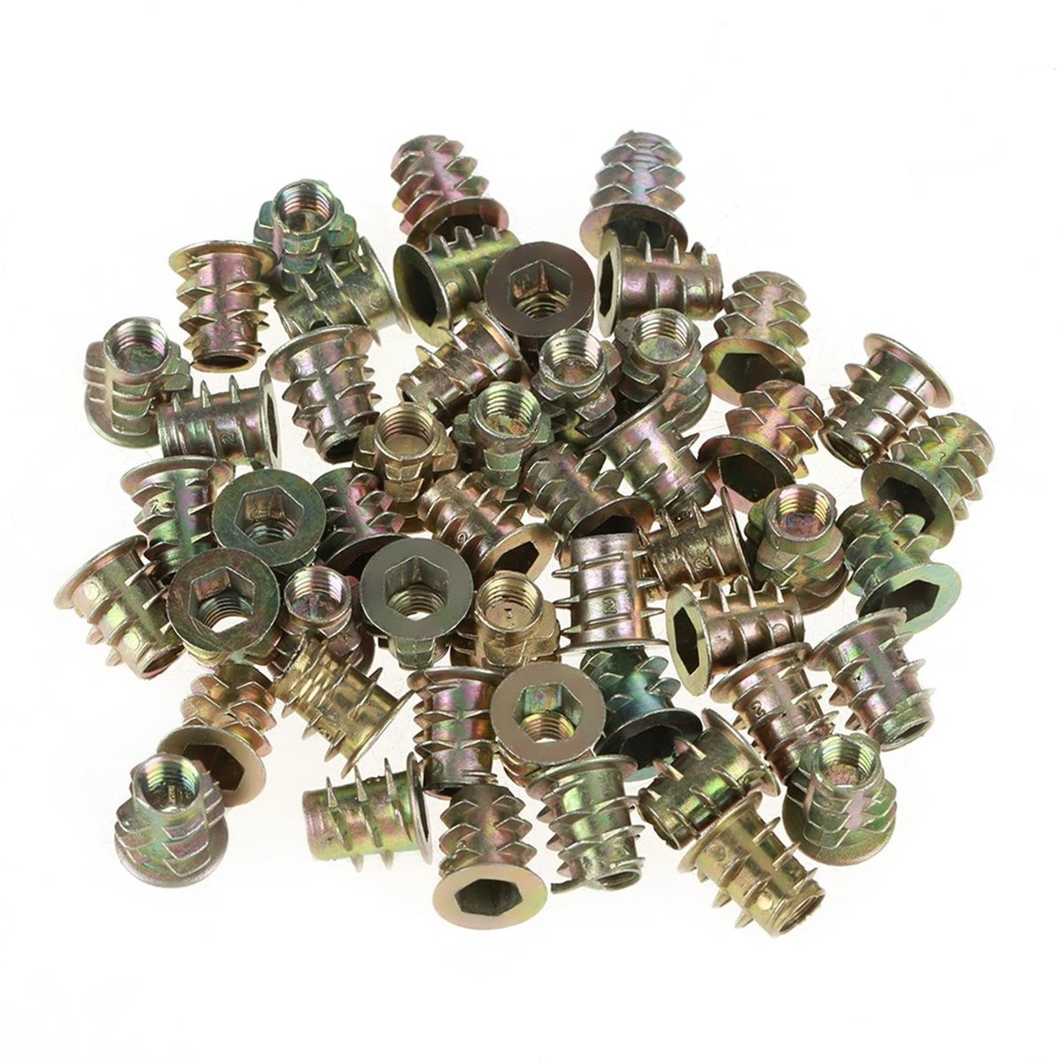 Cosensi- Inschroefmoer M10 x 15 mm - Zinklegering - 50 Stuks - Zeskantmoeren - Schroefdraadinzetstukken - Geschikt voor Meubels - Schroefdraadinzetstuk