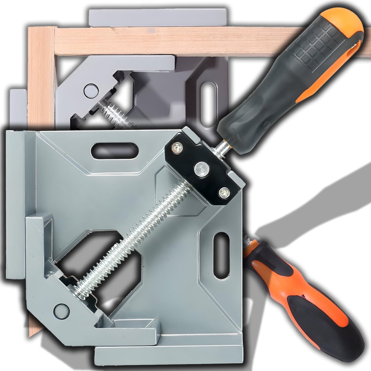Cosensi- Hoekspanner 90° - Aluminium Hoekklemmen - Verstelbare Beugel - Antislip Handvat - Duurzaam Gereedschap - Voor Houtbewerking - Hoekklem