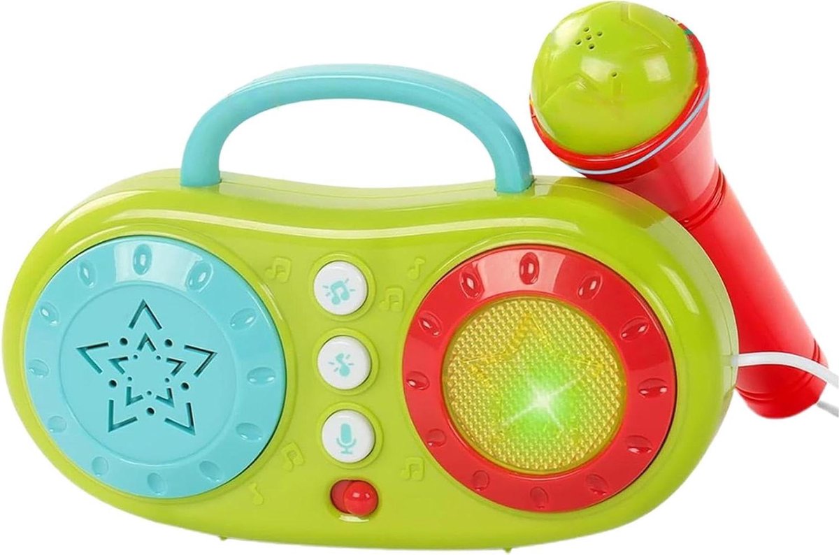 Karaoke Machine - Zing Speelgoed - Muziek Leren - Educatieve Functies - 5.5 x 15 x 5.5 cm - Multicolour