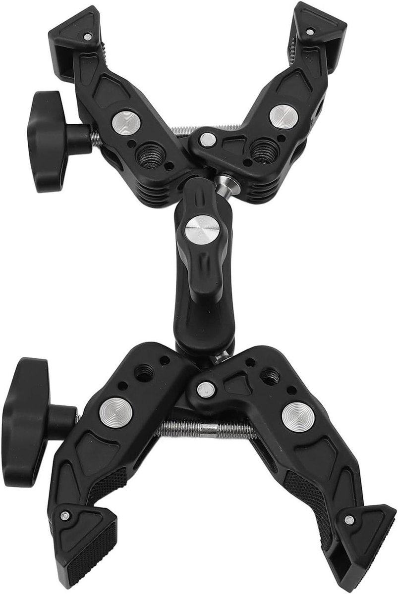 Dubbele Super Clamp - Camera Klem - Apparaten Bevestigen - Verstelbare Kogelkop - 12-60 mm Opening - Aluminium