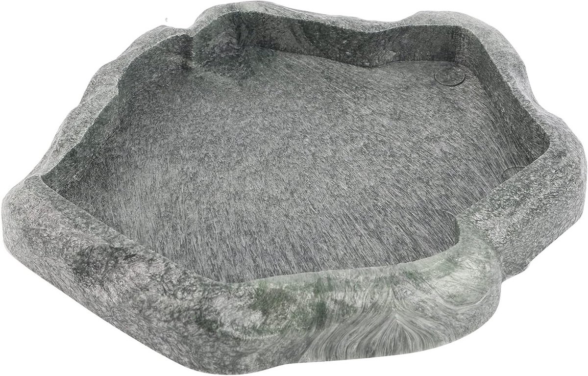 Waterbak voor reptielen, Voederbak voor reptielen, Natuurlijke stenen voer- en waterdispenser voor terrariumdecoratie voor schildpadden, hagedissen, gekko's en leguanen