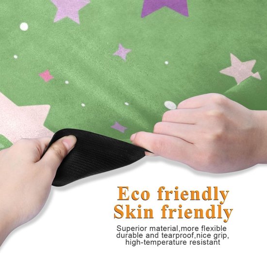 Yogamat Set - Fitness Mat - Thuis Sporten - Natuurlijk Rubber Antislip - 71x26 Inch - Ster Abstract Groen van Yogamat — afbeelding 5