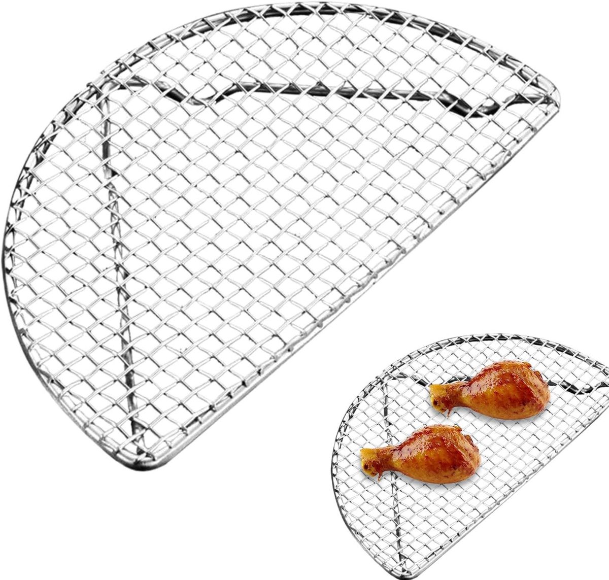Koelrooster RVS Grillhouder Bakrek Bakken en Grillen Antiaanbaklaag 20 x 10 cm Zilverkleurig