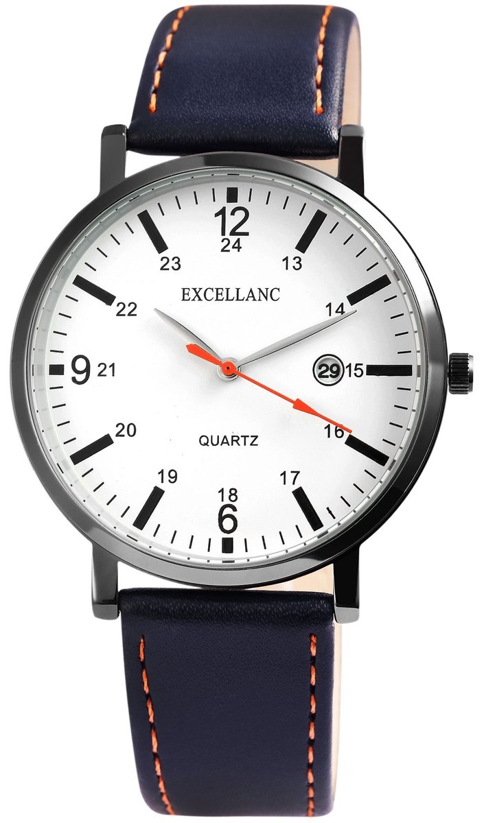 EXCELLANC Herenhorloge van imitatieleer EX0410 Excellanc herenhorloge met imitatieleren band