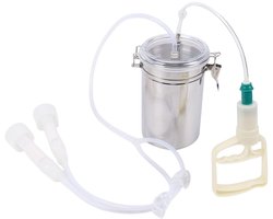 Handmatige Melkmachine voor Geiten en Schapen, 2 Liter, RVS Fles, Vacuümpomp voor Koeien en Geiten