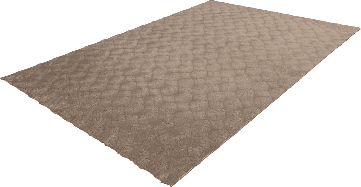 Vloerkleed Diamond Cut 800 taupe – 80 x 150 cm – 100% polyester, machinegeweven