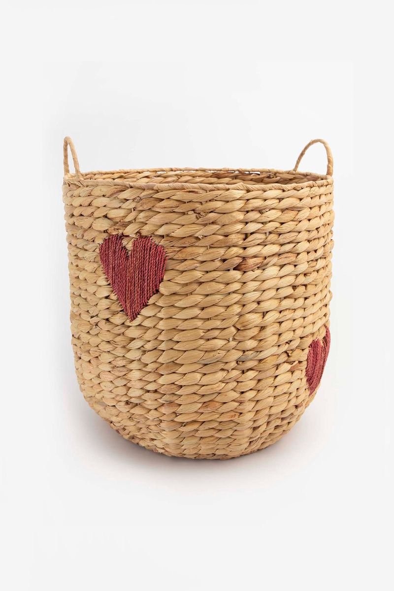 Sissy-Boy - Mand van hyacinth - Rode hartjes - Opbergmand