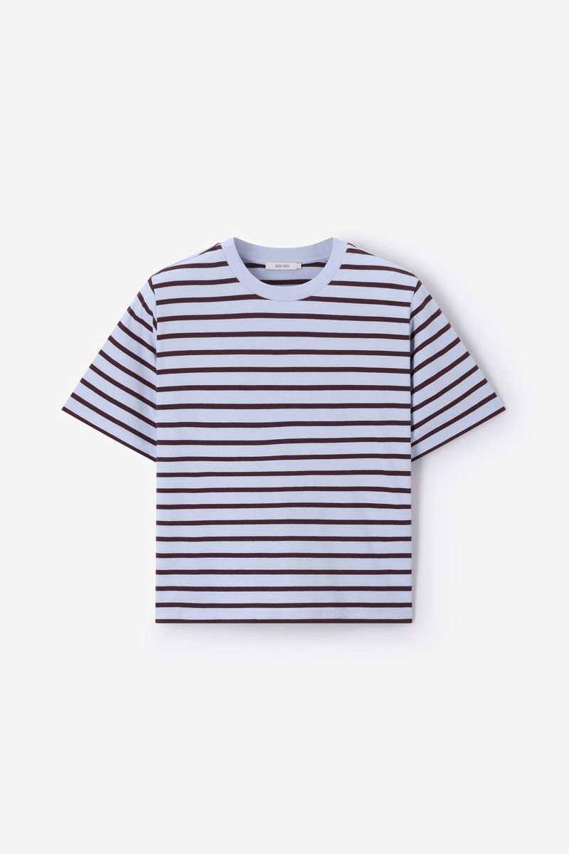 Sissy-Boy - Lichtblauw gestreept oversized T-shirt
