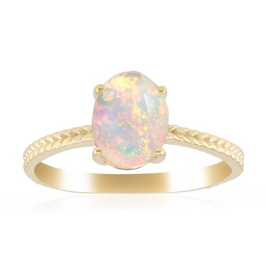 Ethiopische Welo Opaal Gouden Ring, 0,7 ct