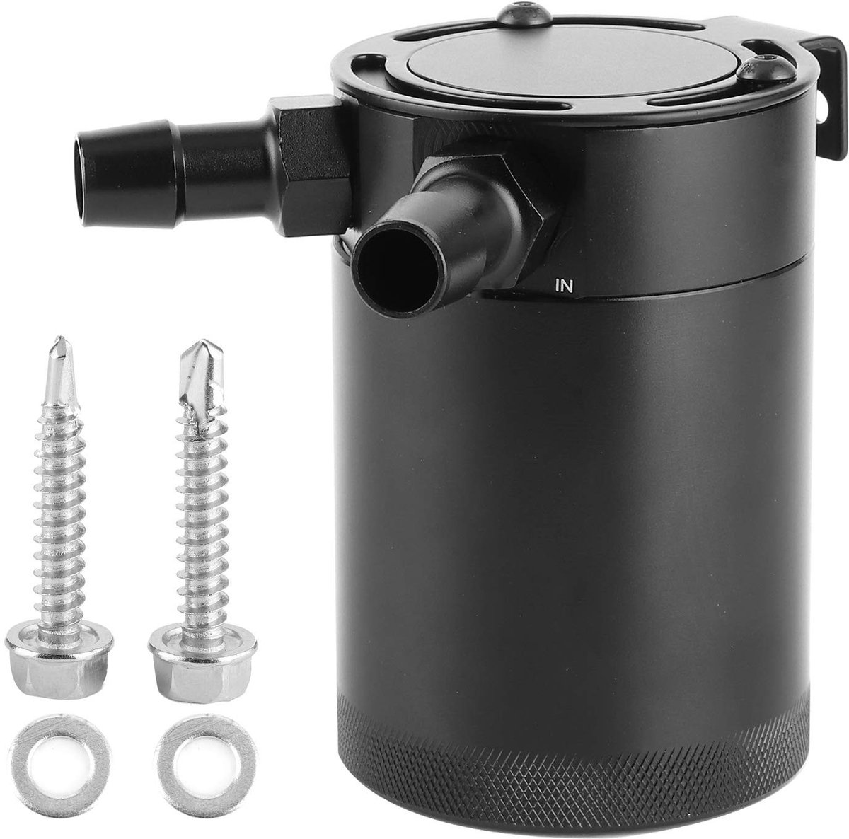 Dailygoods- Olie Catch Can 500ml - Aluminium Reservoir - 2-Port - Universeel Accessoire - Motorbescherming - Schokbestendig en Duurzaam - Olieopvangtank