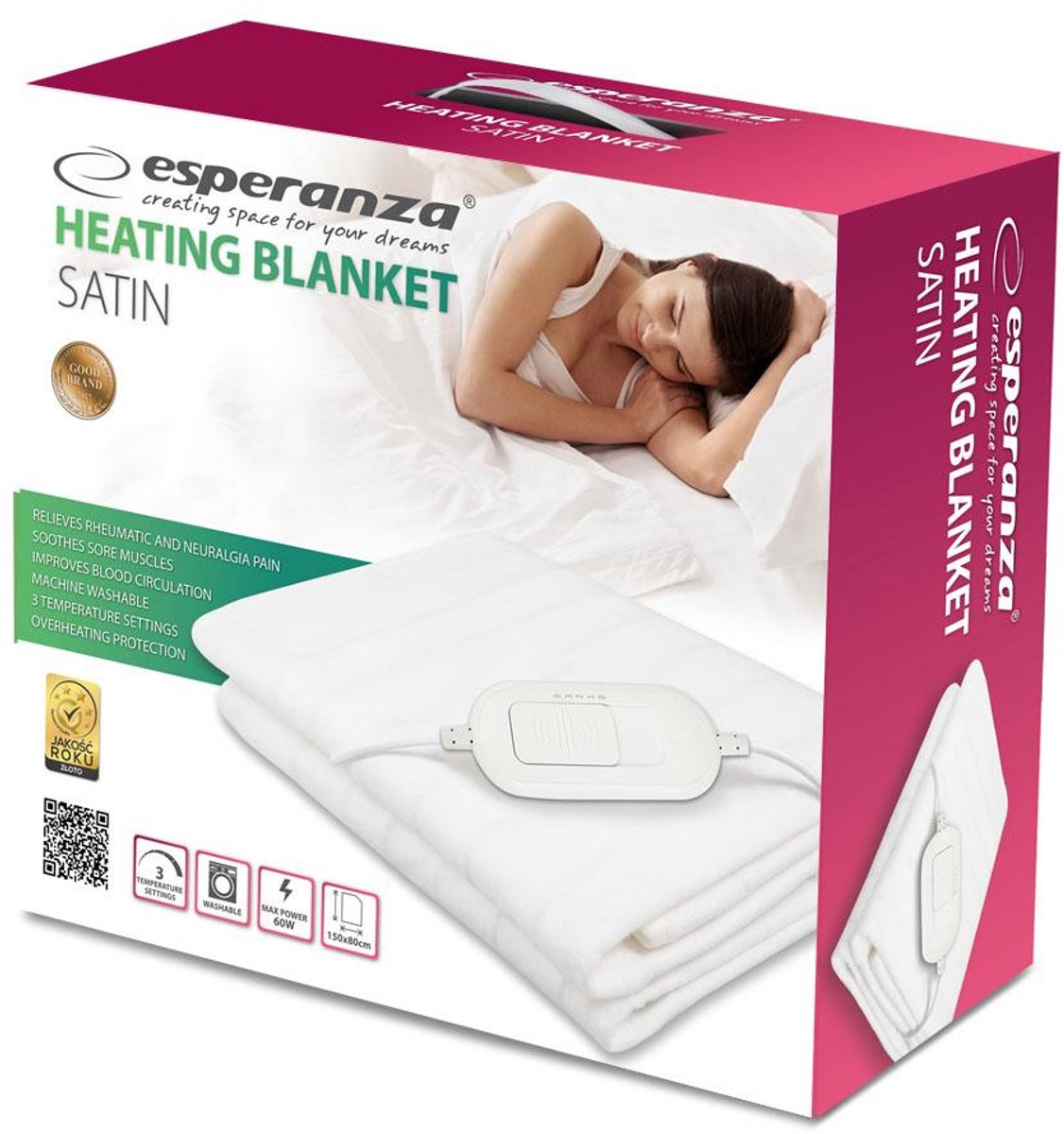 Esperanza EHB002 Warmtedeken - Elektrische Onderdeken - Verwarmingsdeken - 150x80 cm – foto 4