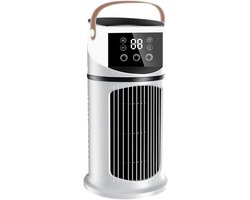 Mobiele Airco - Persoonlijke Koeler - Ruimte Koelen - Verneveling en LED - 15.5 x 15.5 x 27 cm - Wit