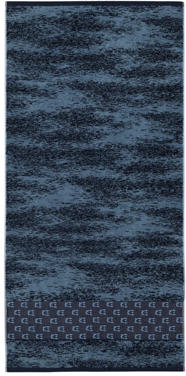 K-3 Suimei badhanddoek - blauw - luxe jacquard handdoek - 70x140 cm