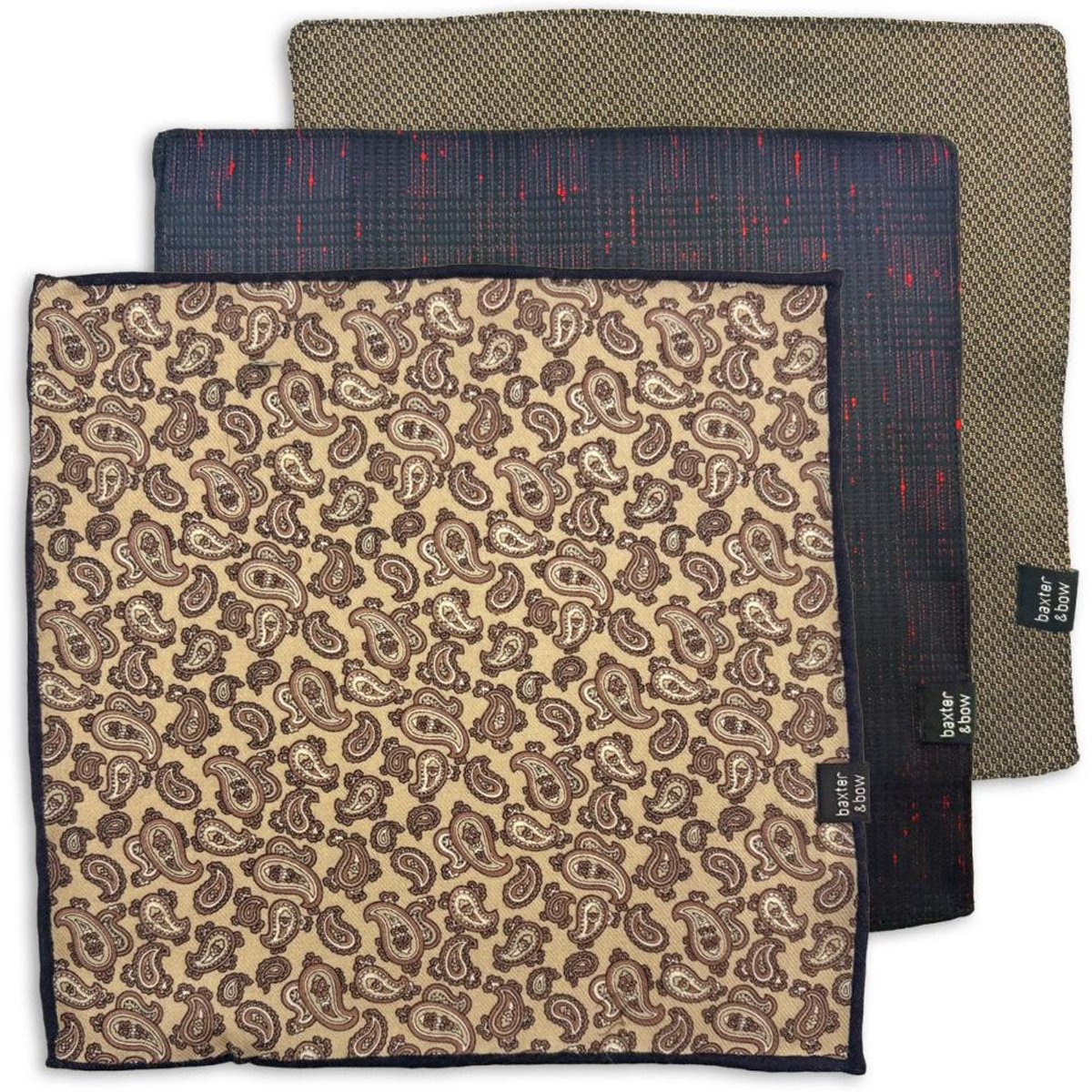 Baxter & Bow - Pochet Set Heren - 3 Stuks - Royal Riven