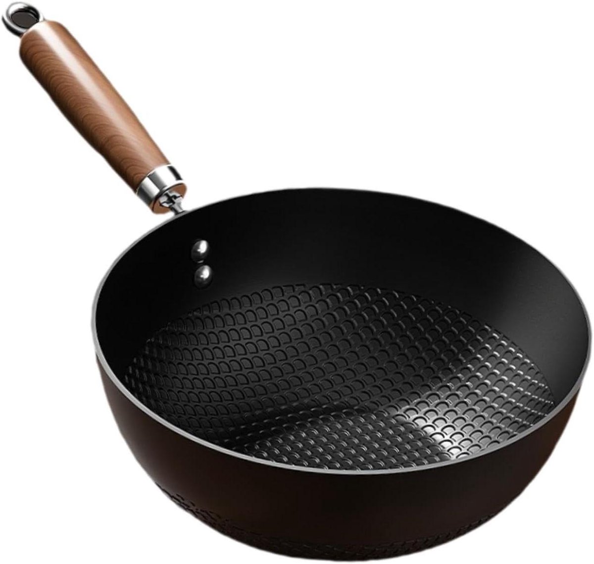Wokpan Van Ijzer Gemakkelijk Schoon Te Maken Kleine Chinese Wok Kookgerei Voor Roerbakken Koken Inductie Elektrisch Gas 22 Cm-Black-28cm