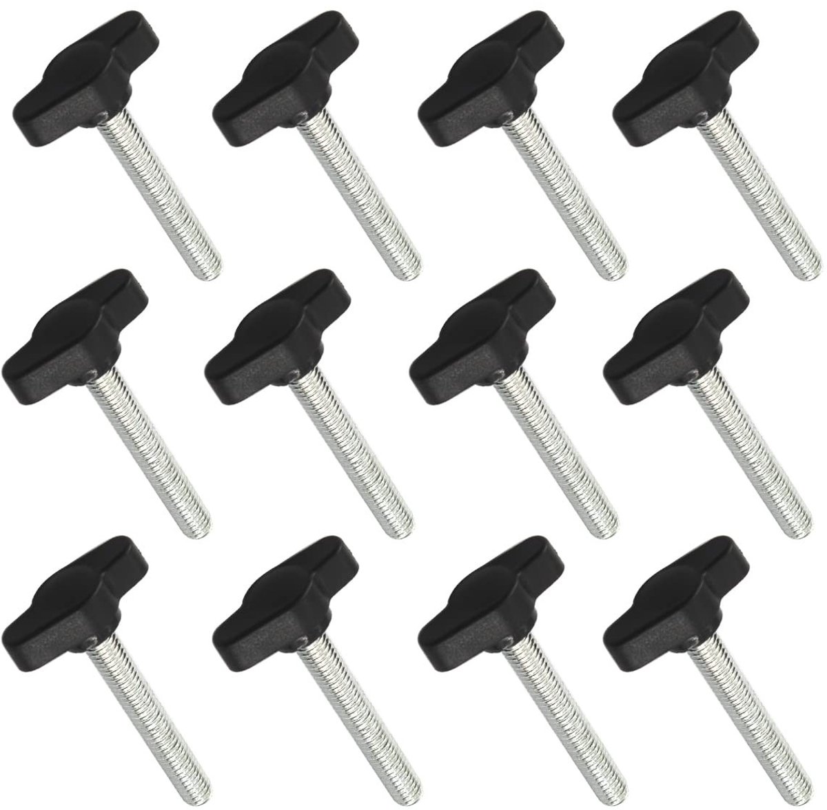 Cosensi- Schroefknoppen T-vormig - 12 Stuks - Hoogwaardig Koolstofstaal - Anticorrosie - Handknop 27 mm - Eenvoudig te installeren - Handgrepen