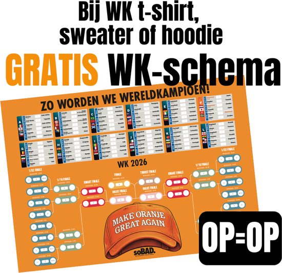 WK 2026 T-shirt oranje XXL - Dronk je soms dat ik denken ben? - soBAD. - Koningsdag - Oranje shirt dames - Oranje shirt heren - Oranje - Unisex - Voetbal - Regular fit