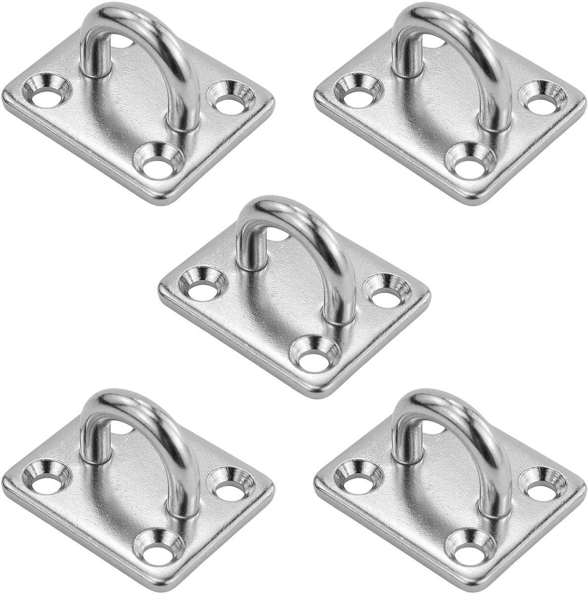 Dailygoods- Oogplaat Roestvrij staal - Plafondbeugel - 4-gaans Haken - Voor Bootrigging - Schommelhangmat - Eenvoudig te Installeren - Bevestigingshaak