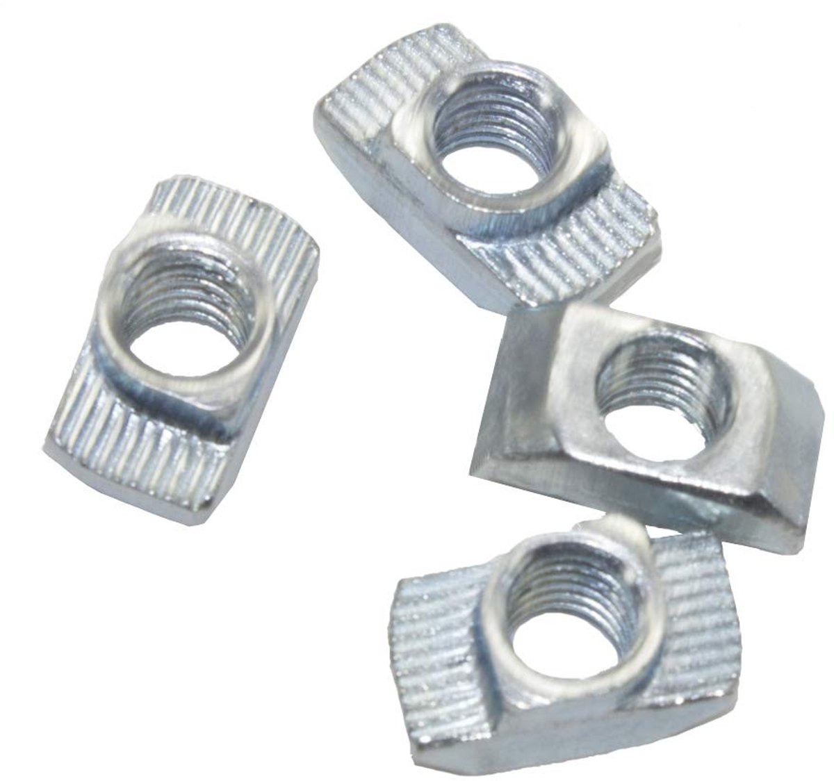 Dailygoods- Hammermoer 100 Stuks - Groef 6 M5 - Stalen Schroefdraad - Inzwenkbaar - Centreerstang - Galvanisch Verzinkt - Schroefmoer