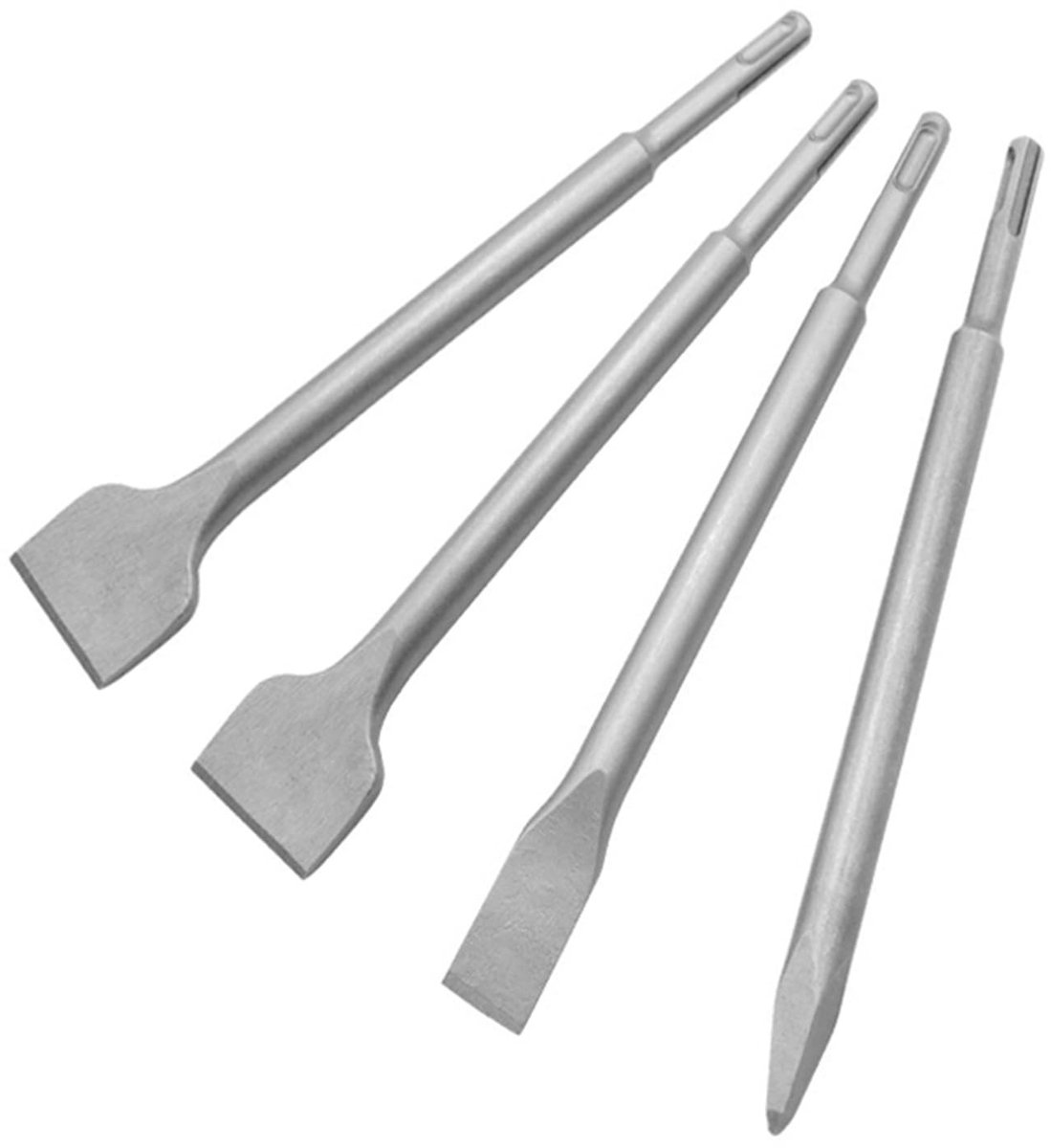Dailygoods- Beitels Set van 3 - Puntige Beitel - Platte Kop Beitel - Brede Platte Kop Beitel - Ronde Schacht - Hoogwaardig Chroomstaal - Beitelset