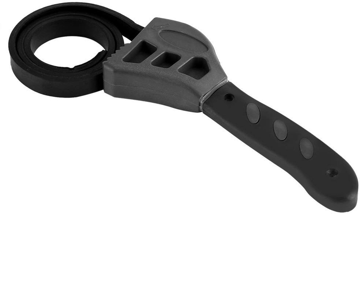 Dailygoods- Riemsleutel 500mm - Universele Rubber Sleutel - Verstelbare Tensioner - Flessendop Openaar - Antislip Handvat - Schokbestendig - Potopener