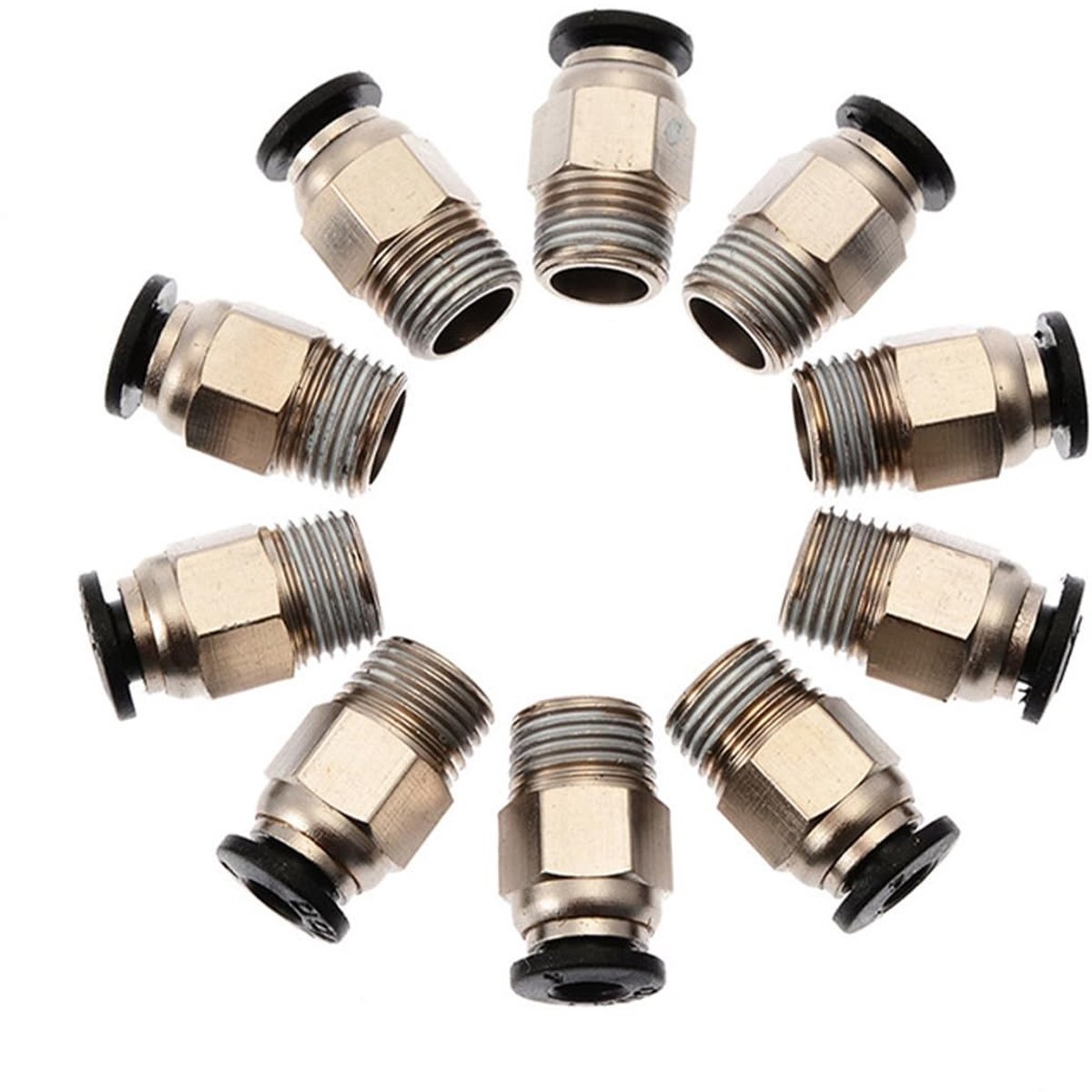 Dailygoods- Pneumatische Snelkoppeling - 4x2mm Voedingsbuis - 10 Stuks - 3D Printer Accessoire - Snelle Aansluiting - Betrouwbare Materiaaltoevoer - 3D Printer Koppeling