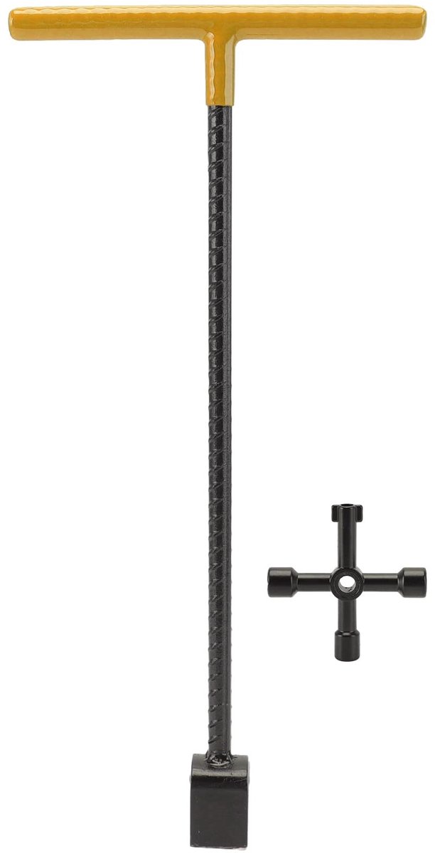 Dailygoods- Watermetersleutel Stalen 4-Weg Gereedschap - Multifunctioneel - T-Greep - Ergonomisch Ontwerp - Robuust en Duurzaam - Geschikt voor Ventielen - Sleutelgereedschap