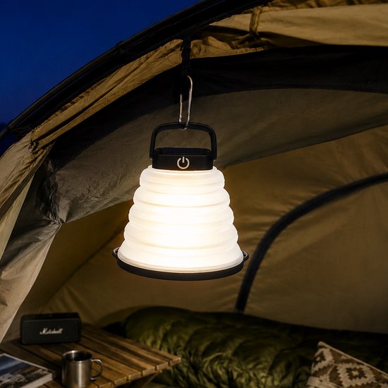 Tech Essentials Solar LED Lantaarn - Opvouwbaar - Zwart - Tentlamp - Led Lamp Oplaadbaar - Kamperen - Nood - Storm - Hanglamp - Zonne Energie van Merkloos — afbeelding 2