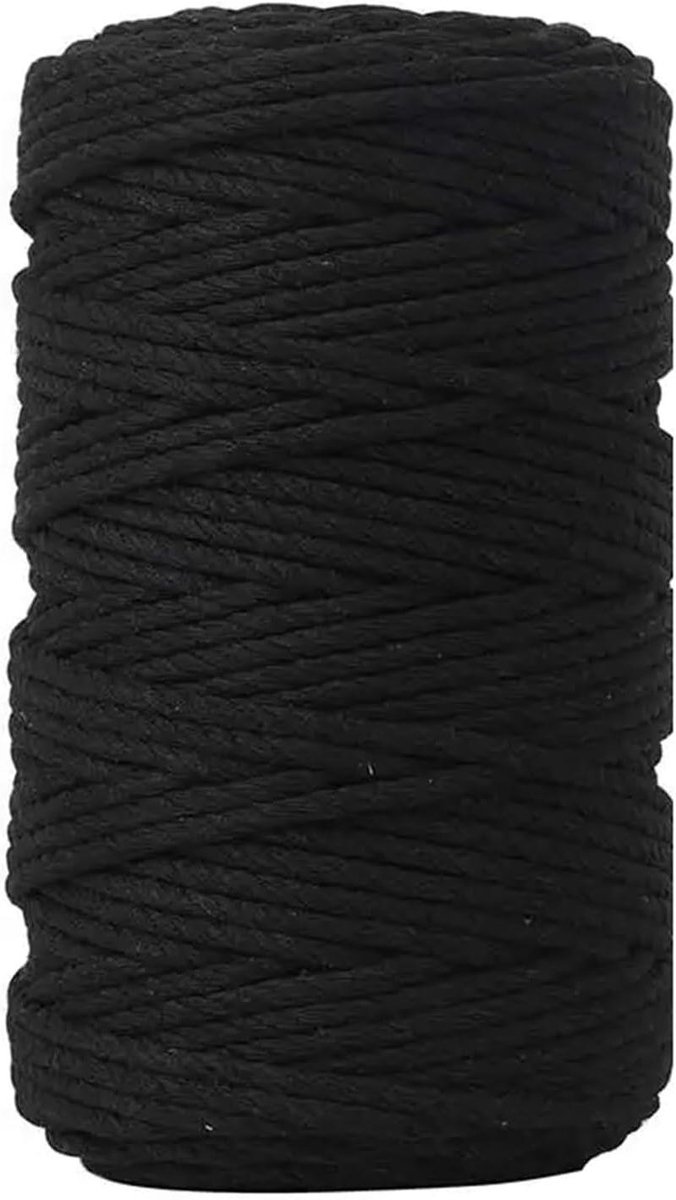 Tuintouw Koord - Ambachtelijk Draad - Planten Bind Werk - Weerbestendig Duurzaam - 4 mm x 50 m - Zwart