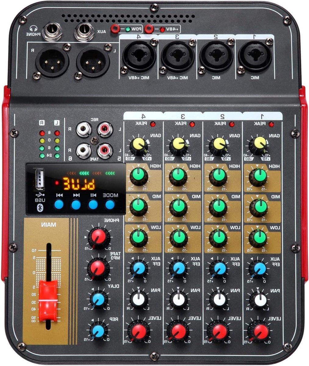 DJ Mixer - Geluidsmixer Audio Console - Muziek Maken - 4 Kanaals met Effecten
